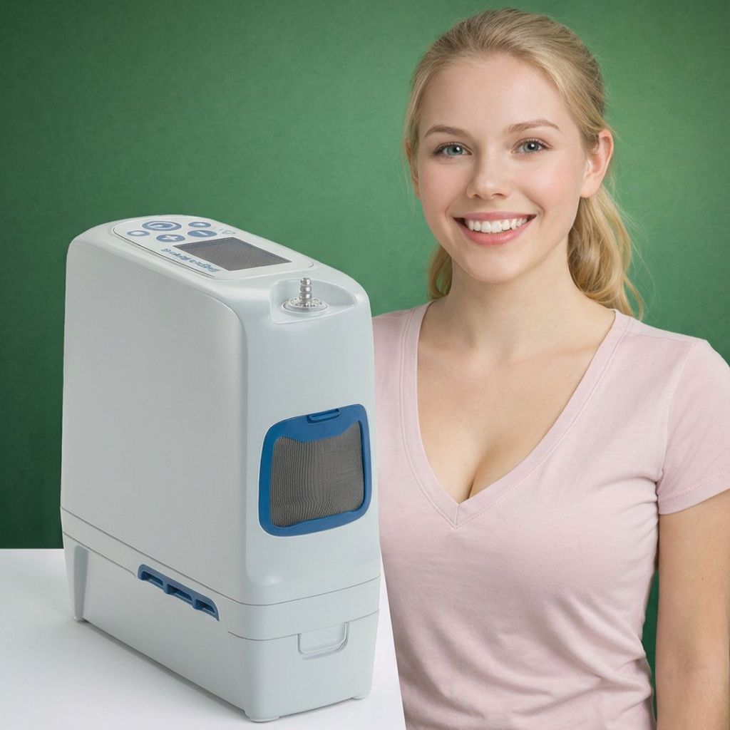Rove 6 Portable oxygen concentrator woman